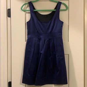 Navy Satin Theory Mini Dress *with pockets*